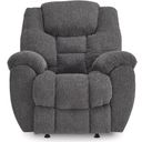 The appearance of Foreside Recliner In Charcoal designed by Signature Design by Ashley in the modern / contemporary interior design. This charcoal piece of furniture was selected by 1StopBedrooms from Foreside Collection to add a touch of cosiness and style into your home. Sku: 3810425. Material: Polyester.