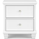 The appearance of Fortman White Two Drawer Night Stand designed by Signature Design by Ashley in the transitional interior design. This white piece of furniture was selected by 1StopBedrooms from Fortman Collection to add a touch of cosiness and style into your home. Sku: B680-92. Material: Wood.