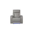 The appearance of Fortuner Power Reclining Recliner In Gray designed by Galaxy Home Furnishings in the modern / contemporary interior design. This gray piece of furniture was selected by 1StopBedrooms from Fortuner Collection to add a touch of cosiness and style into your home. Sku: 601955556750. Material: Faux Leather.