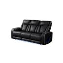 The appearance of Fortuner Power Reclining Sofa In Black designed by Galaxy Home Furnishings in the modern / contemporary interior design. This black piece of furniture  was selected by 1StopBedrooms from Fortuner Collection to add a touch of cosiness and style into your home. Sku: 601955556682. Material: Faux Leather.