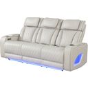 The appearance of Fortuner Power Reclining Sofa In Ice designed by Galaxy Home Furnishings in the modern / contemporary interior design. This ice piece of furniture was selected by 1StopBedrooms from Fortuner Collection to add a touch of cosiness and style into your home. Sku: 601955556705. Material: Faux Leather.