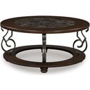 The appearance of Frallyn Coffee Table In Dark Brown designed by Signature Design by Ashley in the traditional interior design. This dark brown piece of furniture  was selected by 1StopBedrooms from Frallyn Collection to add a touch of cosiness and style into your home. Sku: T623-8. Material: Marble.