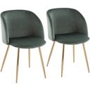 The appearance of Fran Chair Set of 2 In Green designed by Lumisource in the modern / contemporary interior design. This green piece of furniture  was selected by 1StopBedrooms from Luna Collection to add a touch of cosiness and style into your home. Sku: CH-FRAN AUVLGN2. Material: Velvet.