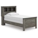 Frandern Twin Bookcase Panel Bed In Gray