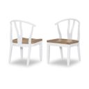 The appearance of Franklin Wishbone Back Side Chair Set of 2 In Harvest Oak and Natural White designed by Legacy Classic in the country / farmhouse interior design. This harvest oak and natural white piece of furniture was selected by 1StopBedrooms from Franklin Collection to add a touch of cosiness and style into your home. Sku: N1564-140. Material: Hardwood.
