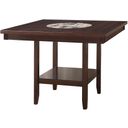 The appearance of Fulton Counter Height Table designed by Crown Mark in the transitional interior design. This dark brown piece of furniture  was selected by 1StopBedrooms from Fulton Collection to add a touch of cosiness and style into your home. Sku: 2727T-4848-V. Table Top Shape: Square. Material: Wood. Size: 48" x 48".
