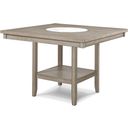 The appearance of Fulton Counter Table with Marble Lazy Susan In White Oak designed by Crown Mark in the transitional interior design. This white oak piece of furniture was selected by 1StopBedrooms from Fulton Collection to add a touch of cosiness and style into your home. Sku: 2727MB-T-4848. Table Top Shape: Square. Material: MDF.