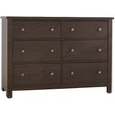 The appearance of Fundamentals 6 Drawer Dresser In Java designed by Vaughan Bassett in the transitional interior design. This java piece of furniture  was selected by 1StopBedrooms from Fundamentals Collection to add a touch of cosiness and style into your home. Sku: 10-002. Material: Wood.