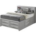 The appearance of G1503G Bookcase Storage Bed (King) designed by Glory in the transitional interior design. This silver gray piece of furniture was selected by 1StopBedrooms from G15 Collection to add a touch of cosiness and style into your home. Sku: G1503G-KSB3 Box 1;G1503G-KSB3 Box 2;G1503G-KSB3 Box 3;G1503G-KSB3 Box 5;G1503G-KSB3 Box 6;G1503G-KSB3 Box 4. Bed Type: Storage Bed. Material: Wood. Bed Size: King.