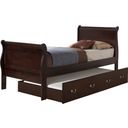 The appearance of Glory Furniture G3125 Twin Trundle Bed in Cappuccino designed by Glory in the traditional interior design. This cappuccino piece of furniture  was selected by 1StopBedrooms from G3125 Collection to add a touch of cosiness and style into your home. Sku: G3125G-TTB Box 1;G3125G-TTB Box 2;G3125G-TTB Box 3;G3125G-TTB Box 4. Material: Wood. Bed Size: Twin. Bed Type: Trundle Bed.