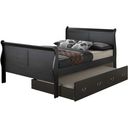 The appearance of Glory Furniture G3150 Full Trundle Bed in Black designed by Glory in the traditional interior design. This black piece of furniture was selected by 1StopBedrooms from G3150 Collection to add a touch of cosiness and style into your home. Sku: G3150G-FTB Box 1;G3150G-FTB Box 2;G3150G-FTB Box 3;G3150G-FTB Box 4. Material: Wood. Bed Size: Full. Bed Type: Trundle Bed.