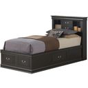 The appearance of Glory Furniture G3150 Twin Storage Bed in Black designed by Glory in the traditional interior design. This black piece of furniture  was selected by 1StopBedrooms from G3150 Collection to add a touch of cosiness and style into your home. Sku: G3150B-TSB Box 1;G3150B-TSB Box 3;G3150B-TSB Box 2;G3150B-TSB Box 4;G3150B-TSB Box 5. Bed Type: Storage Bed. Material: Wood. Bed Size: Twin.