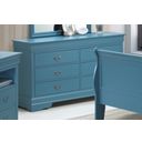 The appearance of Glory Furniture G3180 Dresser in Teal designed by Glory in the traditional interior design. This sky piece of furniture was selected by 1StopBedrooms from G3180 Collection to add a touch of cosiness and style into your home. Sku: G3180-D-Dresser. Material: Wood.