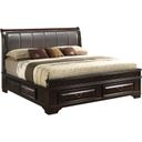 Glory Furniture G8875 Queen Upholstered Bed w/ Six Drawers in Cappuccino