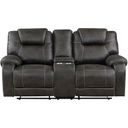 The appearance of Gainesville Double Glider Reclining Love Seat with Center Console In Brown designed by Homelegance in the transitional interior design. This brown piece of furniture was selected by 1StopBedrooms from Gainesville Collection to add a touch of cosiness and style into your home. Sku: 8560PM-2. Material: Microfiber.