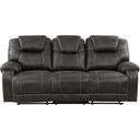 The appearance of Gainesville Double Reclining Sofa In Brown designed by Homelegance in the transitional interior design. This brown piece of furniture was selected by 1StopBedrooms from Gainesville Collection to add a touch of cosiness and style into your home. Sku: 8560PM-3. Material: Microfiber.