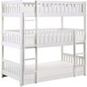 The appearance of Galen White Triple Bunk Bed designed by Homelegance in the transitional interior design. This white piece of furniture  was selected by 1StopBedrooms from Galen Collection to add a touch of cosiness and style into your home. Sku: B2053TTTW-1;B2053TTTW-2;B2053TTTW-SL. Bed Type: Bunk Bed. Material: Wood. Bed Size: Twin Over Twin.