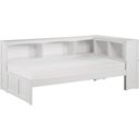 The appearance of Galen Twin Bookcase Corner Bed In White designed by Homelegance in the transitional interior design. This white piece of furniture  was selected by 1StopBedrooms from Galen Collection to add a touch of cosiness and style into your home. Sku: B2053BCW-1;B2053BCW-2;B2053BCW-BC. Bed Type: Bookcase Bed. Material: Wood. Bed Size: Twin.