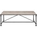 The appearance of Galesbury Rectangular Metal Cocktail Table designed by Bernhardt in the transitional interior design. This antique silver/travertine stone piece of furniture  was selected by 1StopBedrooms from Galesbury Collection to add a touch of cosiness and style into your home. Sku: 537021. Material: Steel.
