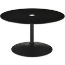 The appearance of Ganso Round Metal Coffee Table with Tempered Glass Top Black designed by Coaster in the modern / contemporary interior design. This black piece of furniture was selected by 1StopBedrooms from Ganso Collection to add a touch of cosiness and style into your home. Sku: 709688. Material: Metal.