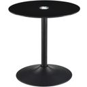 The appearance of Ganso Round Metal End Table with Tempered Glass Top Black designed by Coaster in the modern / contemporary interior design. This black piece of furniture was selected by 1StopBedrooms from Ganso Collection to add a touch of cosiness and style into your home. Sku: 709687. Material: Metal.