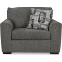The appearance of Gardiner Pewter Oversized Chair designed by Signature Design by Ashley in the modern / contemporary interior design. This pewter piece of furniture was selected by 1StopBedrooms from Gardiner Collection to add a touch of cosiness and style into your home. Sku: 5240423. Material: Fabric.