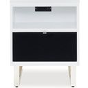 The appearance of Gardoni Chairside End Table In White And Black designed by Signature Design by Ashley in the modern / contemporary interior design. This white/black piece of furniture  was selected by 1StopBedrooms from Gardoni Collection to add a touch of cosiness and style into your home. Sku: T756-7. Material: Wood.