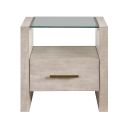 The appearance of Garland Blonde End Table In Cream designed by Steve Silver in the transitional interior design. This cream piece of furniture was selected by 1StopBedrooms from Garland Collection to add a touch of cosiness and style into your home. Sku: GA100TE. Material: Iron.