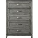 The appearance of Garretson Bedroom Chest In Gray designed by Homelegance in the transitional interior design. This gray piece of furniture was selected by 1StopBedrooms from Garretson Collection to add a touch of cosiness and style into your home. Sku: 1450-9. Material: Veneer.