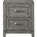 The appearance of Garretson Night Stands In Gray designed by Homelegance in the transitional interior design. This gray piece of furniture was selected by 1StopBedrooms from Garretson Collection to add a touch of cosiness and style into your home. Sku: 1450-4. Material: Veneer.