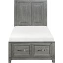Garretson Twin Platform Bed with Footboard Storage In Gray