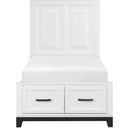 Garretson Twin Platform Bed with Footboard Storage In White
