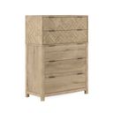 The appearance of Garrison Drawer Chest In Brown designed by A.R.T. in the modern / contemporary interior design. This brown piece of furniture was selected by 1StopBedrooms from Garrison Collection to add a touch of cosiness and style into your home. Sku: 322150-1302. Material: Wood Veneer.