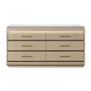 The appearance of Genesis Dresser with LED In Gold designed by Global Furniture USA in the modern / contemporary interior design. This gold piece of furniture was selected by 1StopBedrooms from Genesis Collection to add a touch of cosiness and style into your home. Sku: GENESIS-GOLD-DR W/LED. Material: Chip Board.
