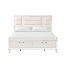 The appearance of Genoa Queen Bed In White designed by Glory in the modern / contemporary interior design. This white piece of furniture  was selected by 1StopBedrooms from Genoa Collection to add a touch of cosiness and style into your home. Sku: G05790A-QB Box 1;G05790A-QB Box 2;G05790A-QB Box 3. Bed Type: Storage Bed. Material: Wood. Bed Size: Queen.