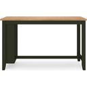The appearance of Gesthaven Counter Height Dining Table In Natural and Green designed by Signature Design by Ashley in the transitional interior design. This natural and green piece of furniture was selected by 1StopBedrooms from Gesthaven Collection to add a touch of cosiness and style into your home. Sku: D401-13. Material: Wood. Table Top Shape: Rectangular. Size: 30" x 60".