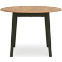 The appearance of Gesthaven Dining Drop Leaf Table In Natural and Green designed by Signature Design by Ashley in the transitional interior design. This natural and green piece of furniture was selected by 1StopBedrooms from Gesthaven Collection to add a touch of cosiness and style into your home. Sku: D401-15. Table Top Shape: Round. Material: Wood. Size: 42".