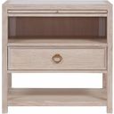 The appearance of Getaway Drawer Nightstand In Antique Brass designed by Universal in the coastal interior design. This antique brass piece of furniture was selected by 1StopBedrooms from Getaway Collection to add a touch of cosiness and style into your home. Sku: U033355. Material: Stone.