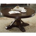 The appearance of Gettysburg Heavy Distressed Dark Round Cocktail Table designed by ECI in the transitional interior design. This brown piece of furniture was selected by 1StopBedrooms from Gettysburg Collection to add a touch of cosiness and style into your home. Sku: 1475-05-RCKT-T/B.