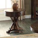 The appearance of Gettysburg Heavy Distressed Dark Round End Table designed by ECI in the transitional interior design. This brown piece of furniture was selected by 1StopBedrooms from Gettysburg Collection to add a touch of cosiness and style into your home. Sku: 1475-05-RET. Material: Wood.