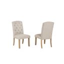 Gigi Fabric Side Dining Chair Set of 2 in Beige