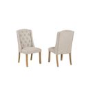 Gigi Fabric Wingback Dining Chair Set of 2 in Beige