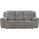 The appearance of Gilson Chenille Upholstered Reclining Sofa In Grey designed by Coaster in the transitional interior design. This grey piece of furniture was selected by 1StopBedrooms from Gilson Collection to add a touch of cosiness and style into your home. Sku: 602551. Material: Polyester.