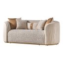 Gineverra Loveseat In Biscotti and Ivory Gold