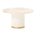 Gineverra Round Cocktail Table In Ivory Gold
