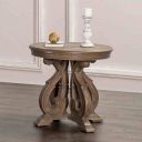 The appearance of Giordani End Table In Weathered Oak designed by Furniture of America in the traditional interior design. This weathered oak piece of furniture was selected by 1StopBedrooms from Giordani Collection to add a touch of cosiness and style into your home. Sku: FM4519AK-E. Material: Solid Wood.
