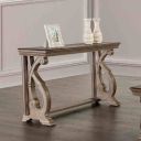 The appearance of Giordani Sofa Table In Weathered Oak designed by Furniture of America in the traditional interior design. This weathered oak piece of furniture was selected by 1StopBedrooms from Giordani Collection to add a touch of cosiness and style into your home. Sku: FM4519AK-S. Material: Solid Wood.
