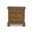 The appearance of Glarrison Nightstand In Medium Brown designed by Signature Design by Ashley in the transitional interior design. This medium brown piece of furniture  was selected by 1StopBedrooms from Glarrison Collection to add a touch of cosiness and style into your home. Sku: NCB779-92. Material: Wood.