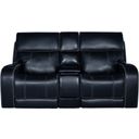 The appearance of Glenwood Loveseat Console with Power Recline, Power Head Rests and Lay Flat Power Lumbar In Ocean designed by BarcaLounger in the transitional interior design. This ocean piece of furniture was selected by 1StopBedrooms from Glenwood Collection to add a touch of cosiness and style into your home. Sku: 24PHL1188375047. Material: Leather.