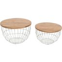 The appearance of Global Archive Rondo Nested Storage Basket Coffee Tables Set of 2 In White designed by Jofran in the modern / contemporary interior design. This white piece of furniture was selected by 1StopBedrooms from Global Archive Collection to add a touch of cosiness and style into your home. Sku: 2330-3026WH. Material: Iron.
